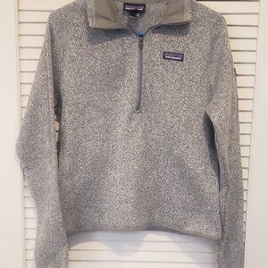 Patagonia Medium slim fit Women's Better Sweater 1/4-Zip Fleece (Birch white)